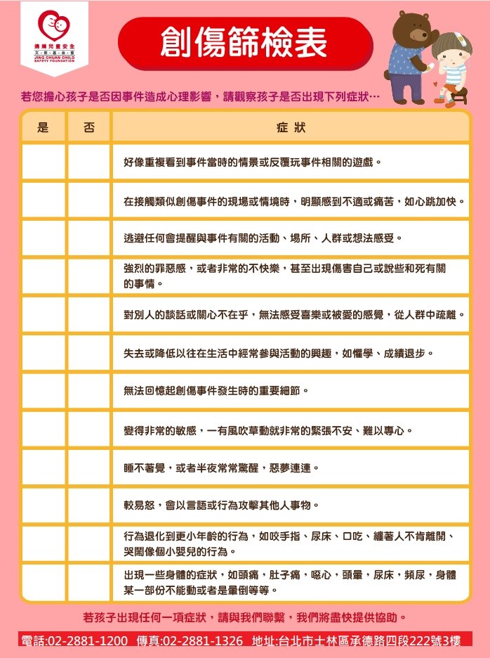 創傷篩檢表 創傷篩檢表